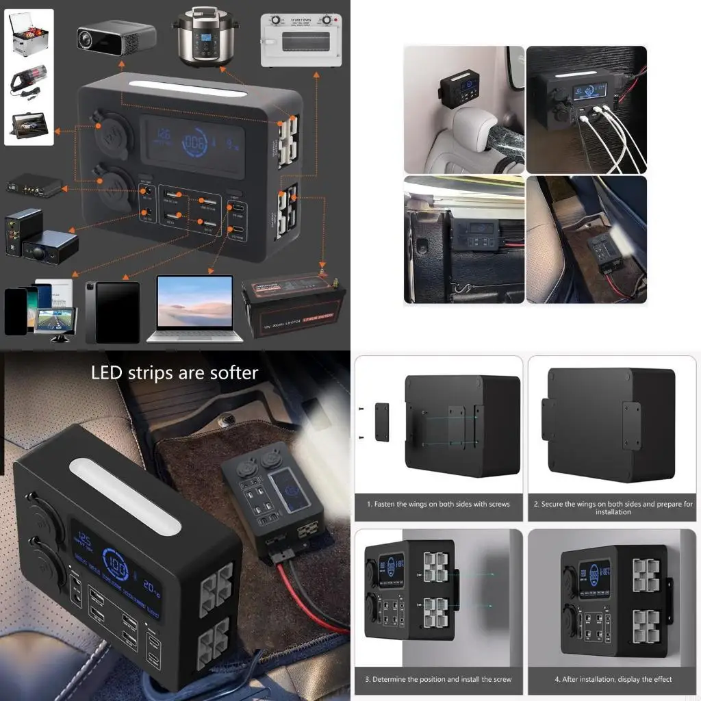 مركز شحن USB ذكي سيارة مع مصباح LED ومنفذ النوع C لإدارة الطاقة الفعالة في حالات الطوارئ #1