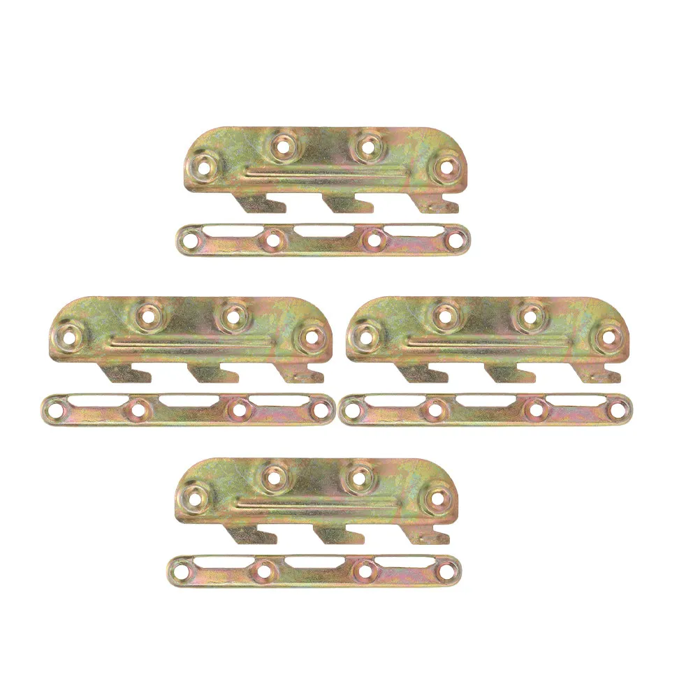 

4Pcs Bed Rail Hinge Accessories Thickened Large Size Metal Bed Frame Rail Brackets Heavy Duty Furniture Hardware Fasteners
