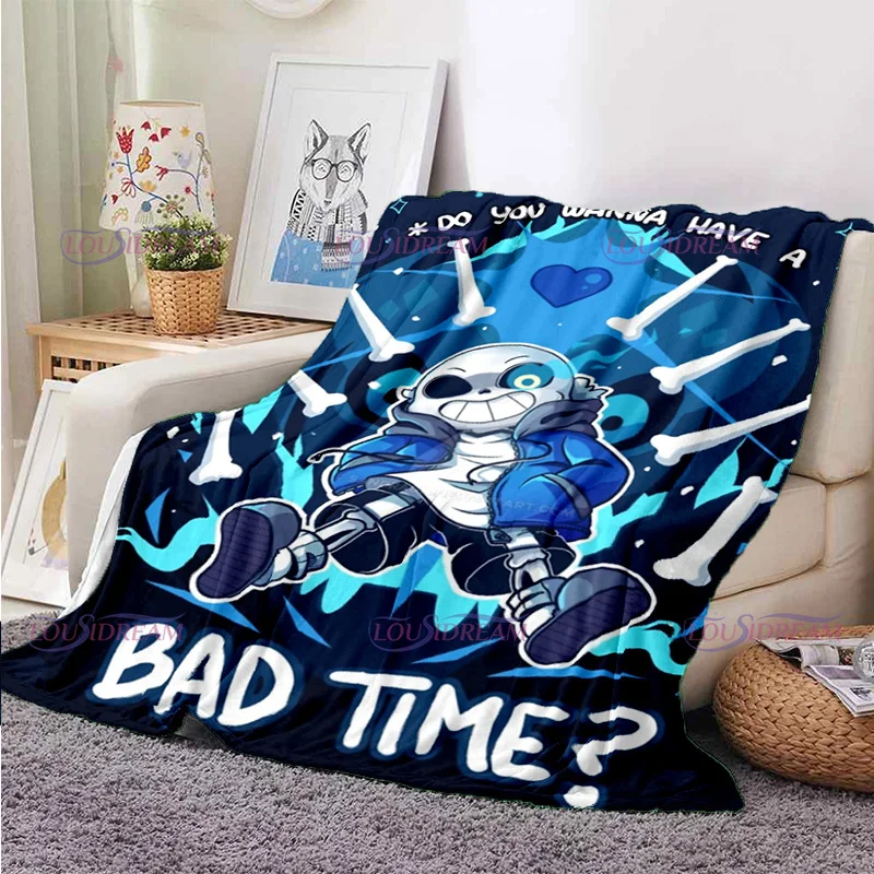 Anime Undertale Sans Print Throw Blankets for Beds Bedspread Covers Sofa BlanketThermal Blanket Children's Blanket Travel Quilt