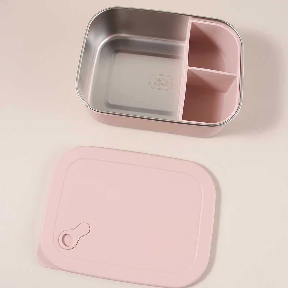 Kids' Silicone Stainless Steel Lunch Box / Bento Container Safe Leak-Proof Babies with Dividers