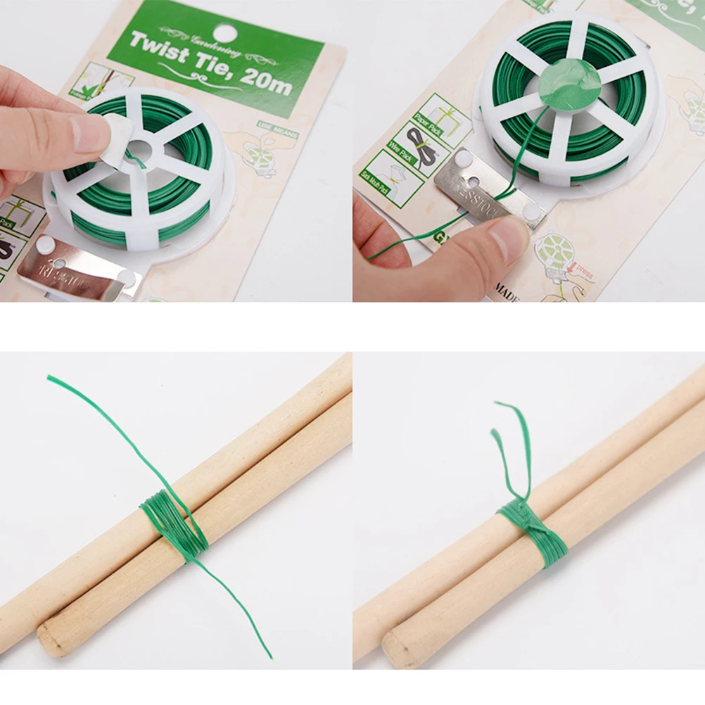 

2pcs Gardening Cable Ties Flexible Reusable Plant Climbing Electrical Wire Strong Iron Core Plastic Coated EcoFriendly Tool