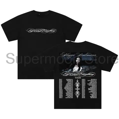 Maggie Lindemann I Feel Everything Tour 2026 T-shirt Unisex Crewneck Short Sleeve Cotton Tee Men Women Streetwear Tops