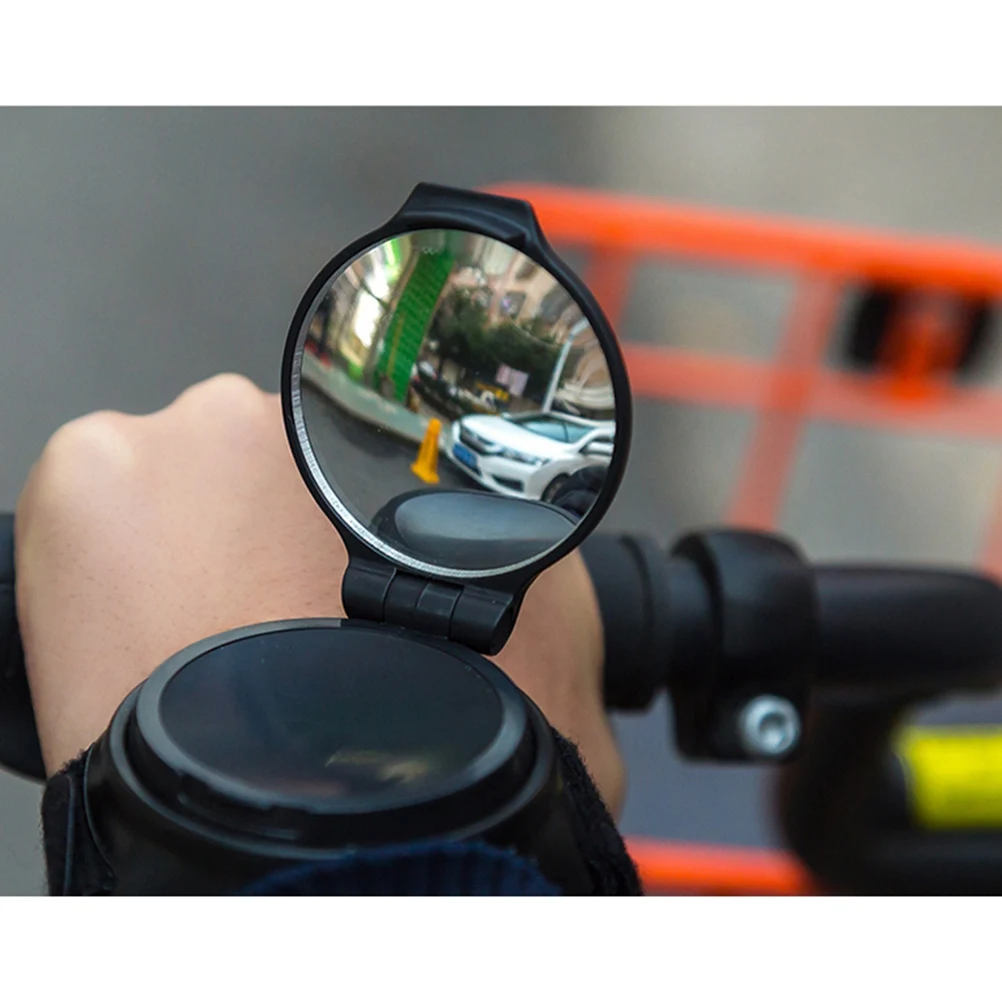 

2Pcs Bike Rear View Mirror Adjustable Wristband Cycling Safety Compact High Definition Wrist Back