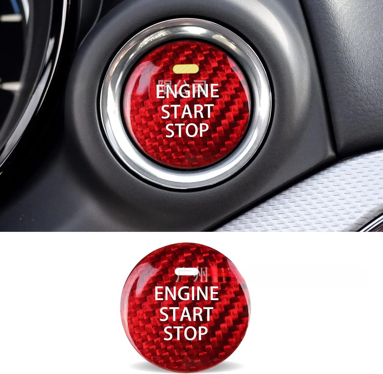 Auto Schlüssellose Motorstart-Stopp-Taste Abdeckung Dekorativer Aufkleber Passend für Mazda3 6 CX-3 CX-5 CX-9 MX-5 Miata Zubehör – Detail 4