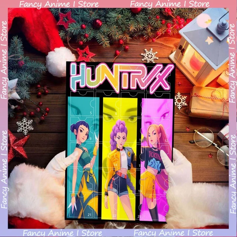 Navidad Kpop Demon Hunting 24 Uds calendario de Adviento caja ciega sorpresa 24 días calendario de cuenta regresiva de Navidad llavero caja ciega