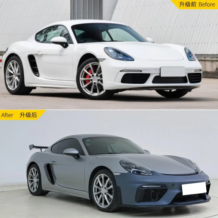 High Quality Car Grille Rear Diffuser Spoiler Front Bumpers Body Kits for Porsche Cayman Boxster 718 982 GT4 Style 2017-2023
