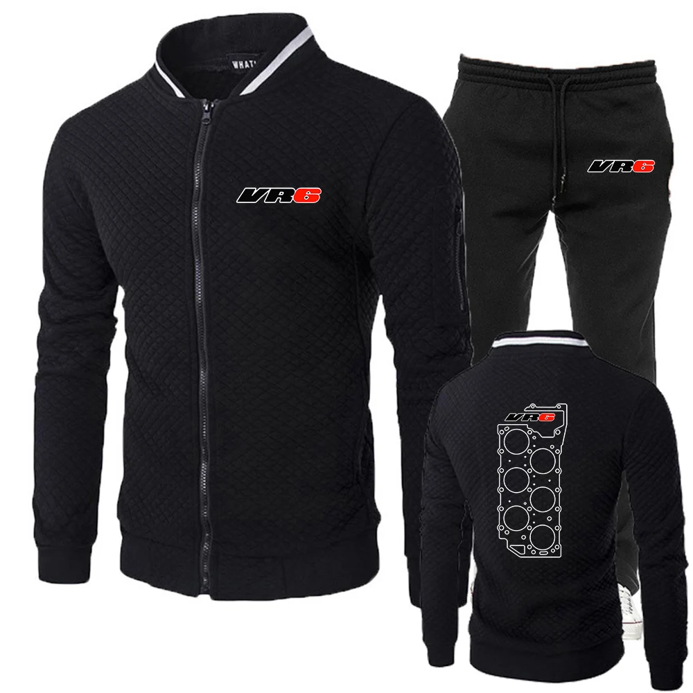 VR6 Engine Gasket LOGO Logo Print 2026 Spring And Autumn Men's Daily Commute Leisure Slim Fit Hoodies Pants Suits