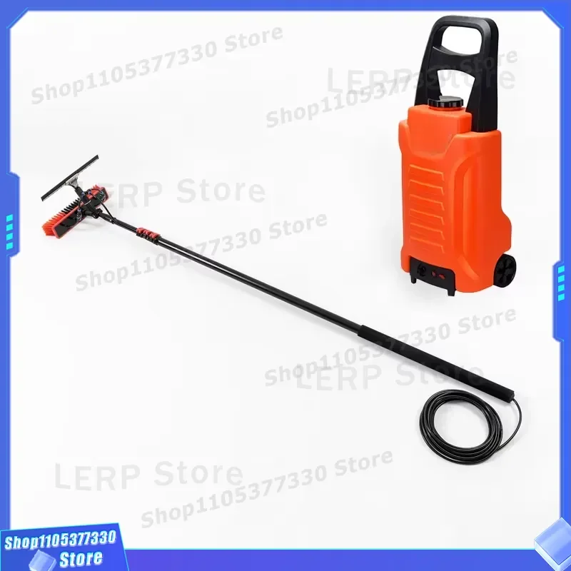 Telescopic Aluminum Solar Panel Cleaning Brush with Portable Water Tank Custom Window Scraper System for Efficient Washing