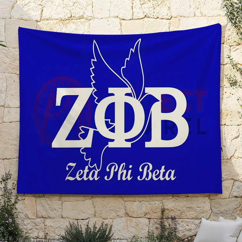Zeta Phi Beta Flag Tapestry Outdoor Party Bedroom Living Room Dormitory Decorative Themed Wall Hanging Banner Gift