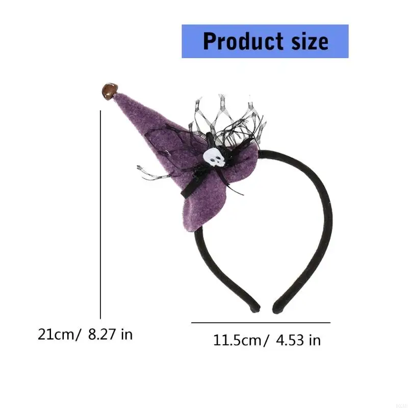 DXAE Witch Hat Headbands Halloween Hair Accessories Cosplay Hairpieces Skull Costume Ornaments Kids Women Party Headwear