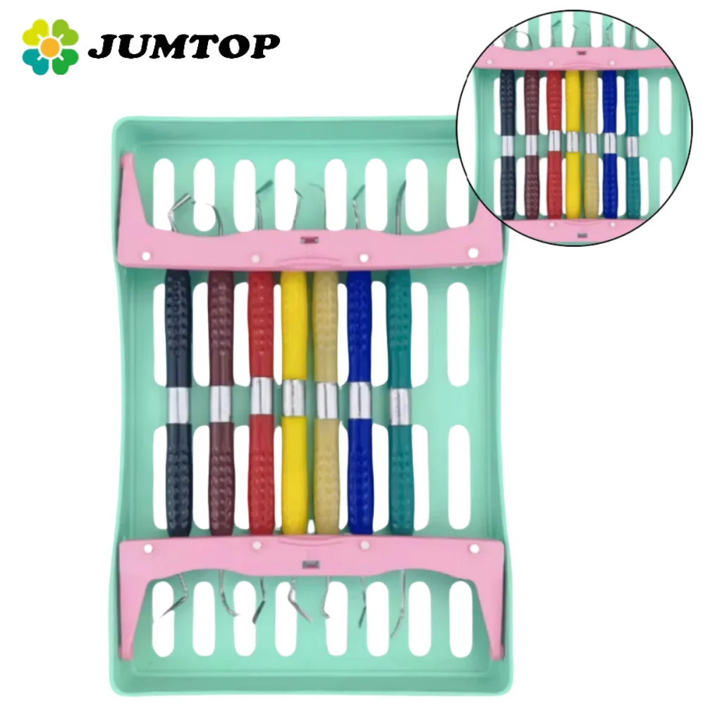 Dental Composite Resin Filling Spatulas Aesthetic Restoration Set Placing Rack Tray Holder Autoclave Sterilization Box