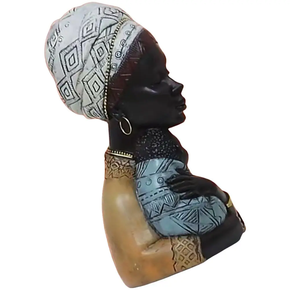 

Африканская статуэтка матери и сына из смолы, винтажный декор для дома, настольная скульптура для полки, гостиной, современная художественная фигурка