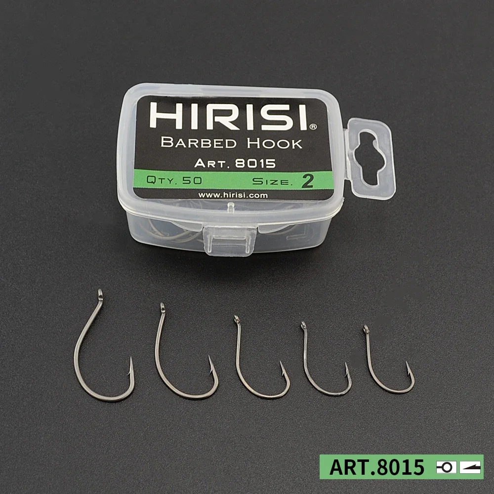 50pcs Coated High Carbon Steel Barbed Hooks Carp Fishing Hooks Pack with Retail Original Box