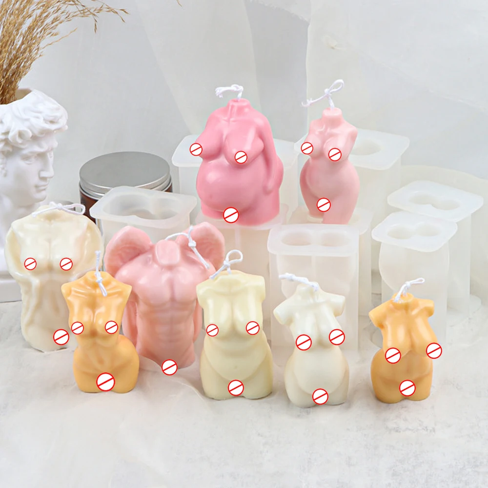 Angel Body Woman Candle Silicone Mold for DIY Pregnant Woman Man Candle Making Resin Soap Mold Gifts Craft Supplies Home Decor