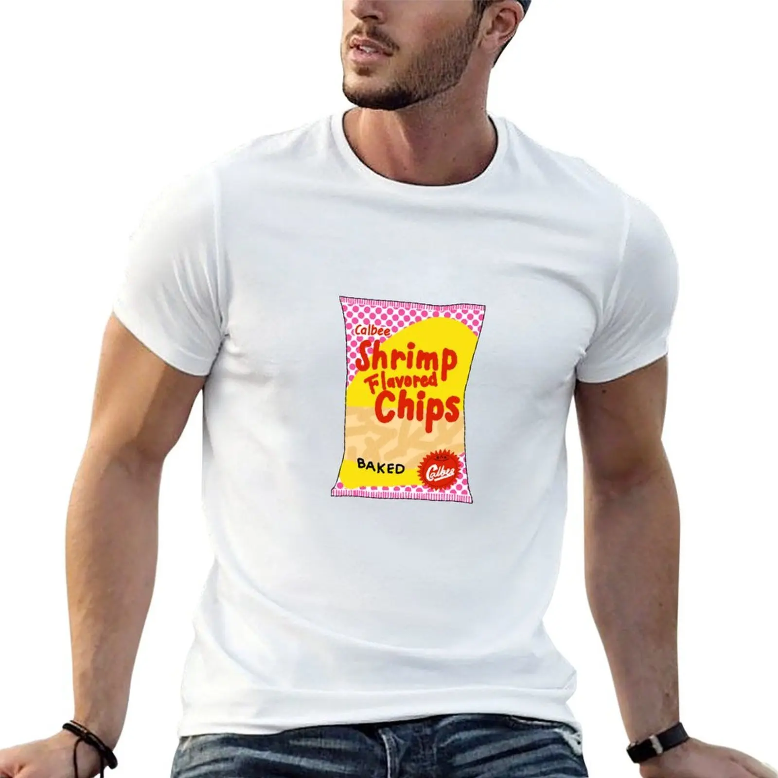 

shirts cotton Chips shirt shirts funny high Calbee cotton man Shrimp t t t T-Shirt man quality cotton