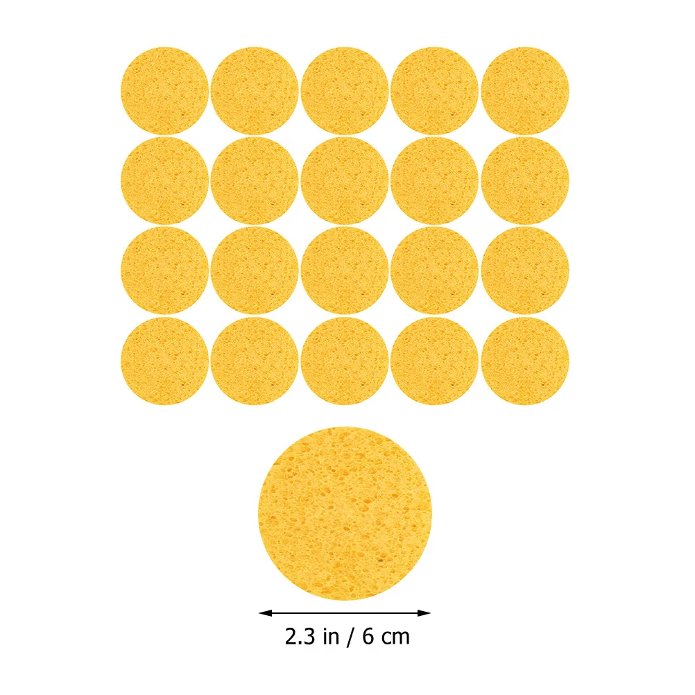 Éponge pour le visage en pâte de bois, 20 pièces, exfoliante douce, pour le nettoyage quotidien du visage et le démaquillage, douce et naturelle