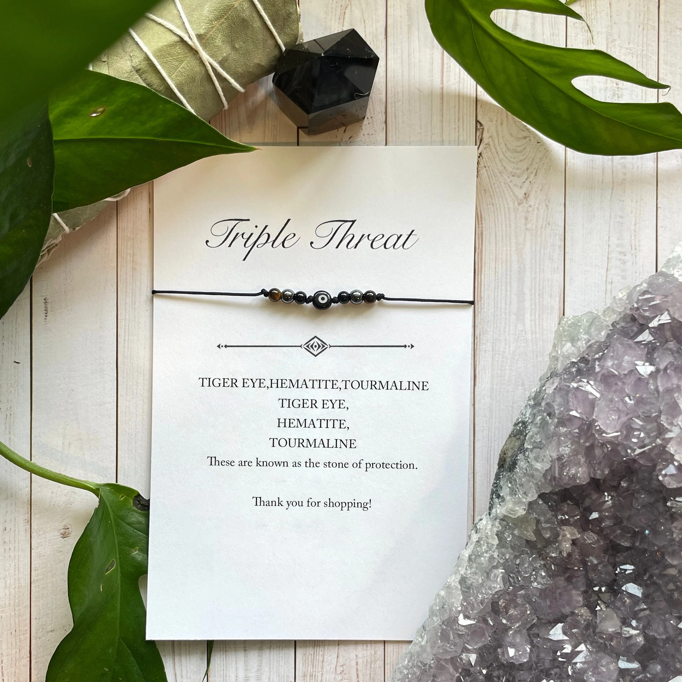 سوار قابل للتعديل للحماية من إمباث، سوار سلك مضفر ثلاثي الحماية، للرجال والنساء، قطعة واحدة