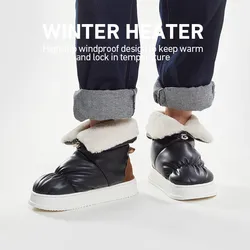 UTUNE Men's Winter Snow Boots Waterproof Women Outside Shoes Platform PU Warm Home Slippers Fashion 2022 Couple Outdoor Boots