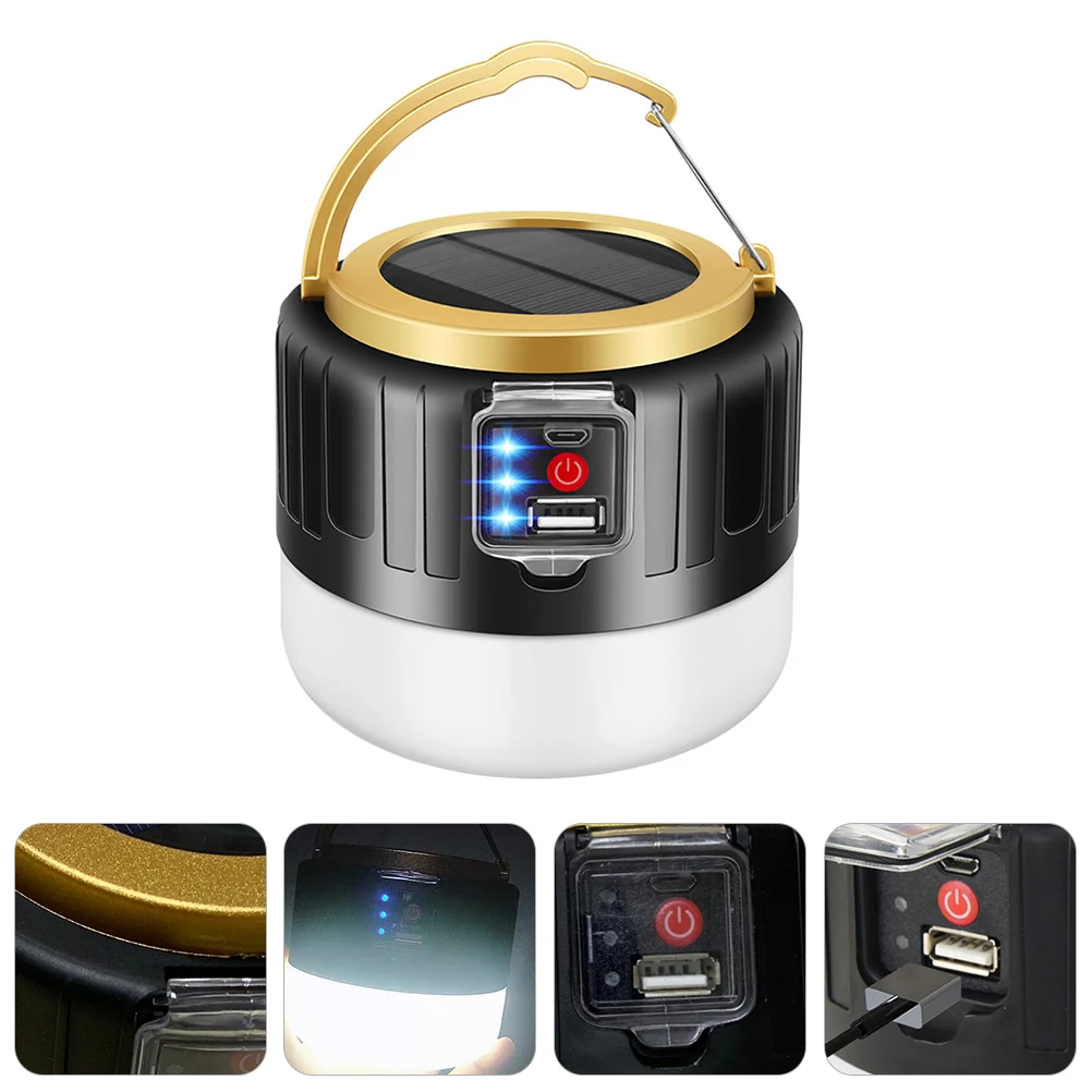 Water Proof Solar LED Tent Light Rechargeable Batteries Camp Lights for Abs Emergency