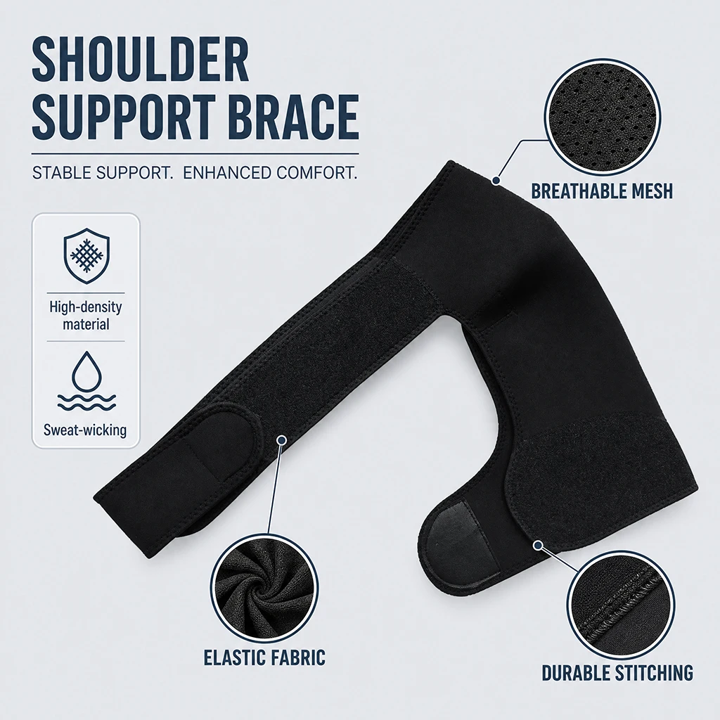 CZHIYAO Breathable Shoulder Support Brace Adjustable Compression Shoulder Wrap For Sports Gym Rotator Cuff Injury Recover
