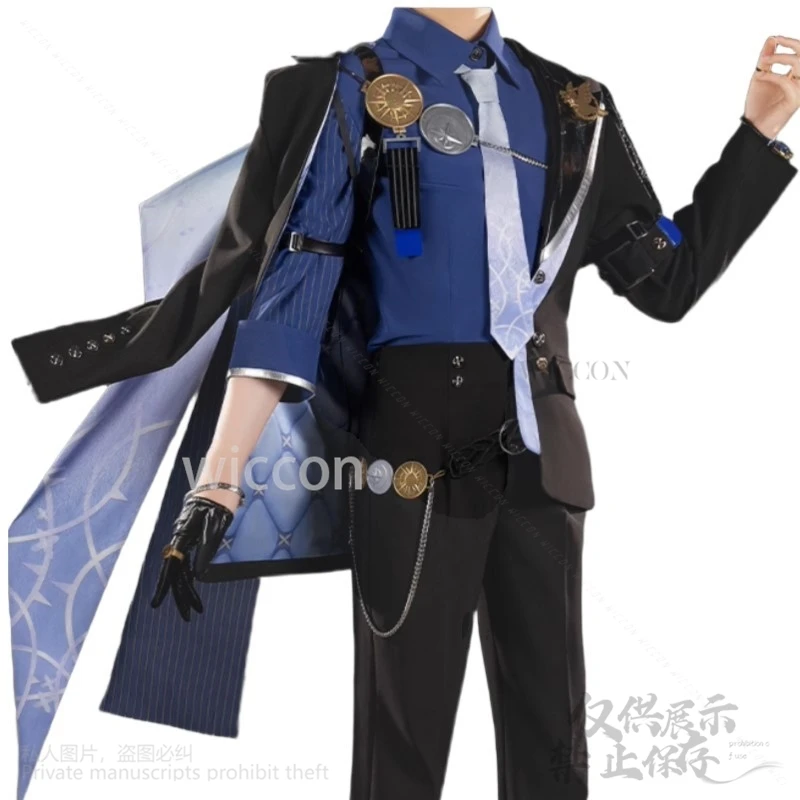 (*Hugo COS Anime gra Zenless Zone Zero kostium przystojny wampir jednolity płaszcz rekwizyty peruki Jirai Kei dostosowane @ COS STORE # #