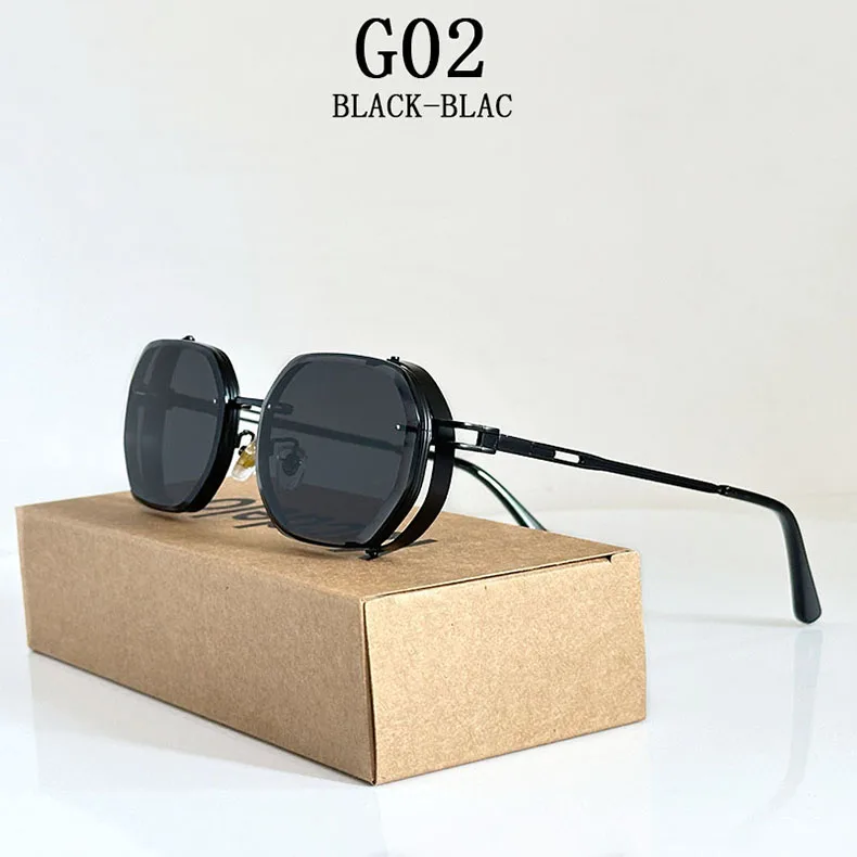 2024 Steampunk Sonnenbrille Für Männer Modische Platz Punk Mode Gläser Designer Sonnenbrille Frauen Trendy Gafas De Sol Hombre – Detail 2