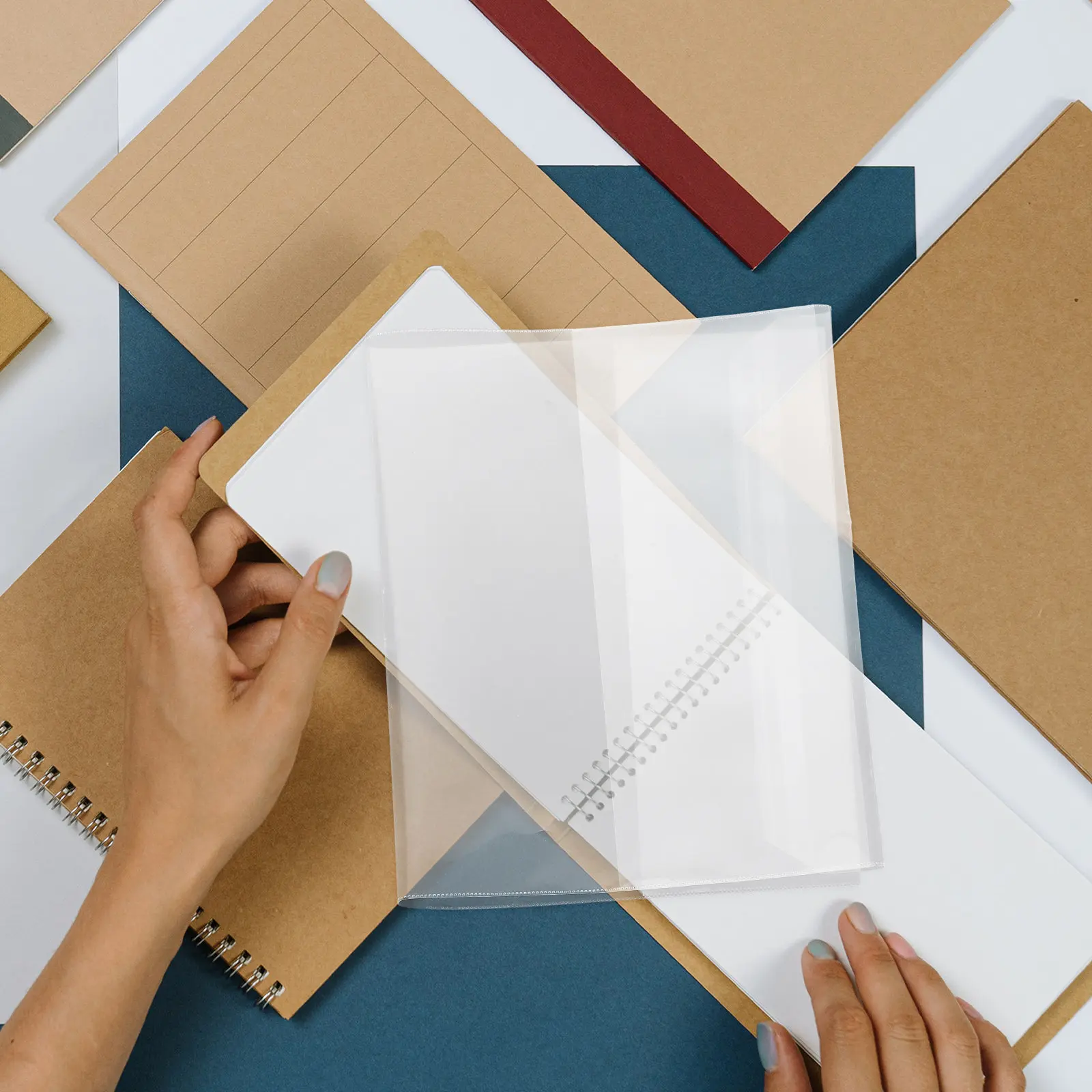 

10Pcs A5 Clear Book Covers Waterproof Protective Sleeve for Textbooks Magazines Notebooks Soft Hardcover Books Transparent