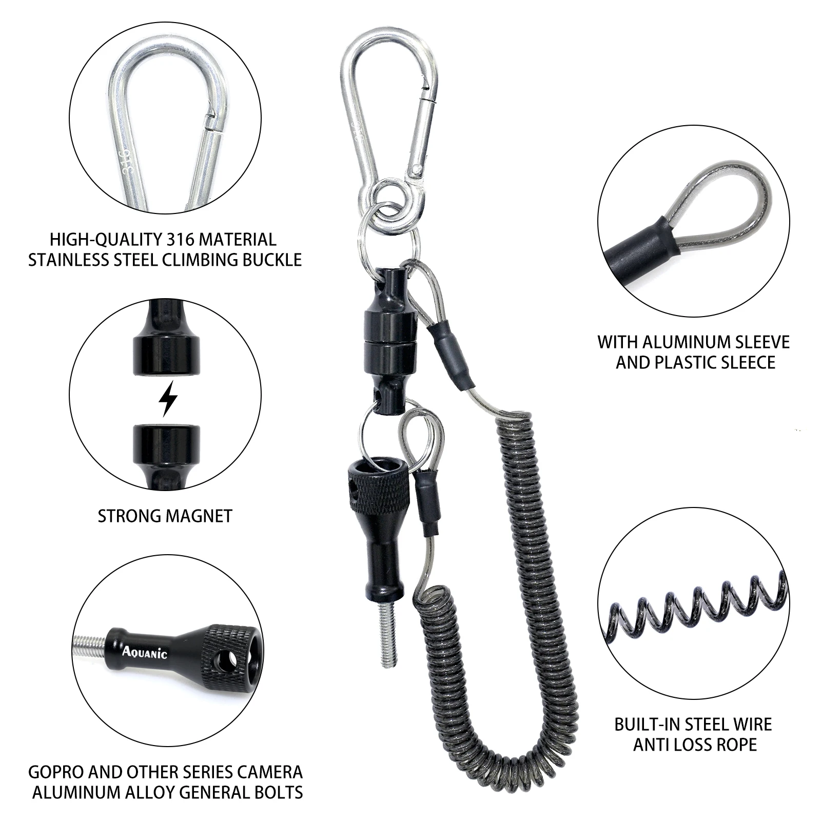 Quick Release Strong Magnetic Portable Buckle | Magnetic Action Camera Accessories Anti-Lost Lanyard