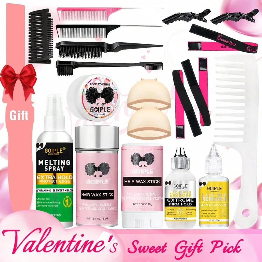 

Водостойкий клей для кружевных париков Goiple: набор для фиксации и расплавления кружева, спрей для сильной фиксации, для бесшовных кружевных париков, включает средство для расплавления кружева A