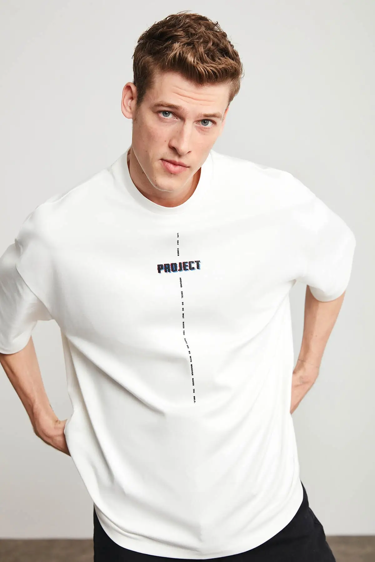 Men's White Oversize Crew Neck Short Sleeve Printed T-Shirts Cotton High Quality Summer T-Shirts