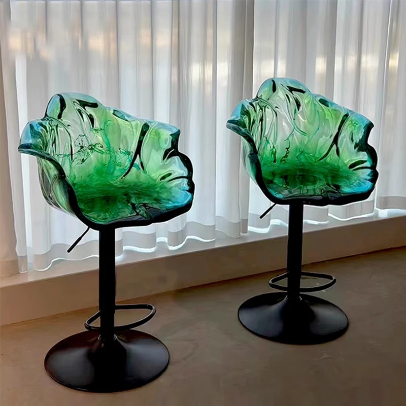 

Transparent resin petal chair hotel living room restaurant bar chair Internet celebrity light luxury high-end designer