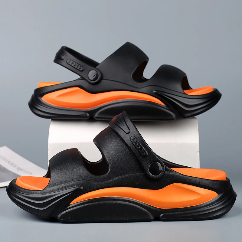 

Новые летние мужские массажные тапочки, уличные сандалии, пляжные удобные шлепанцы, домашняя повседневная обувь, сабо, мужские сандалии, большой размер 36-45