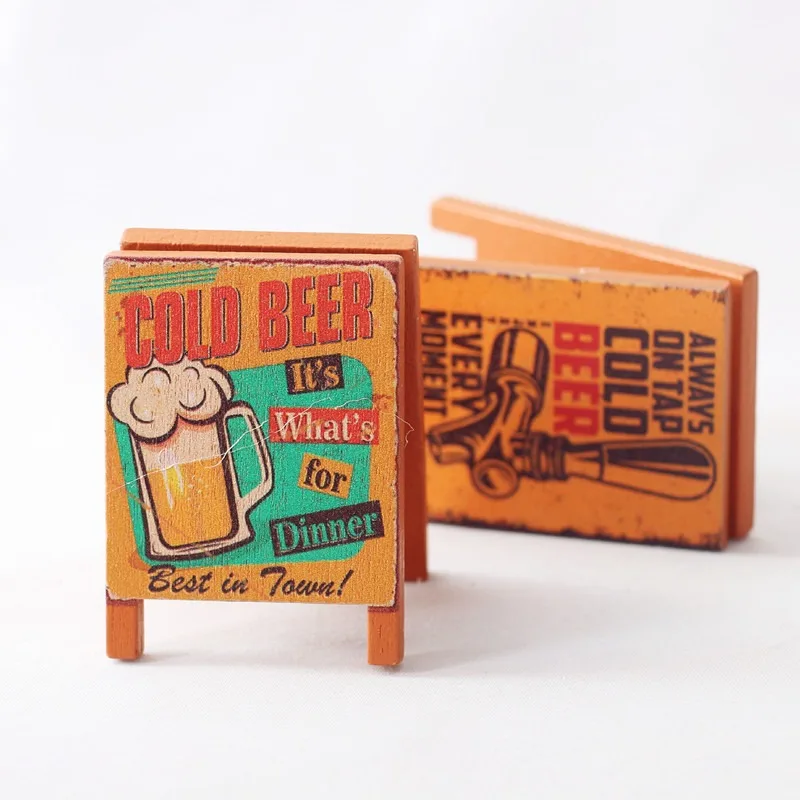 علامة خشبية لبيت الدمى، لوحة سبورة صغيرة لعيد الميلاد والهالوين، زينة مصغرة