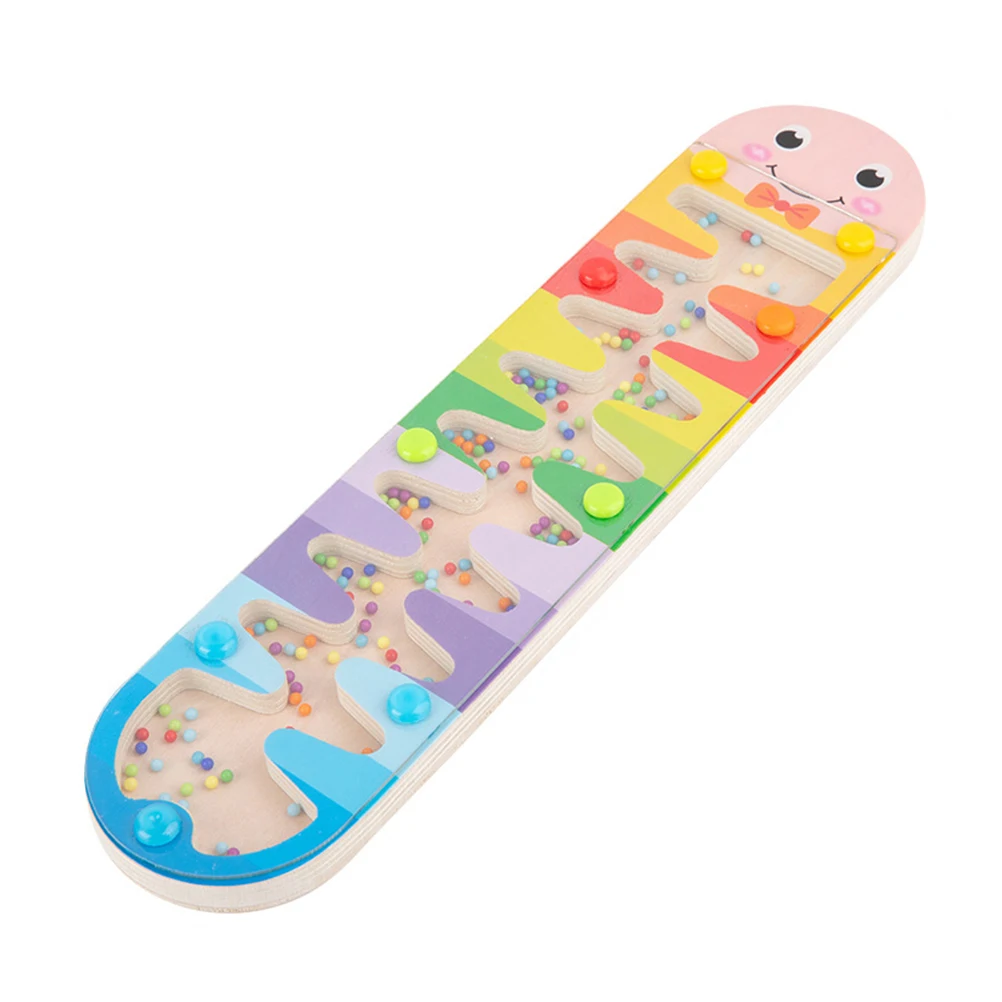 Juguete de madera con forma de reloj de arena arcoíris, superficie lisa, ligero, portátil, Educación Temprana, tablero de sonido de dibujos animados, juguetes para niños y bebés