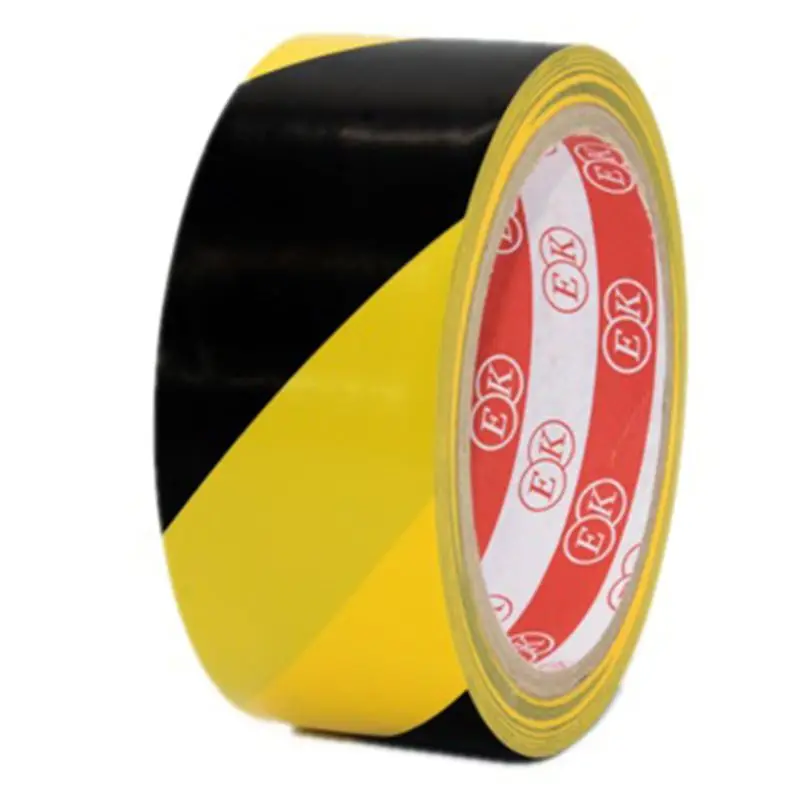 High Strength Adhesive Sticker Black Yellow Safety Warning Floor Tape for Social Distancing