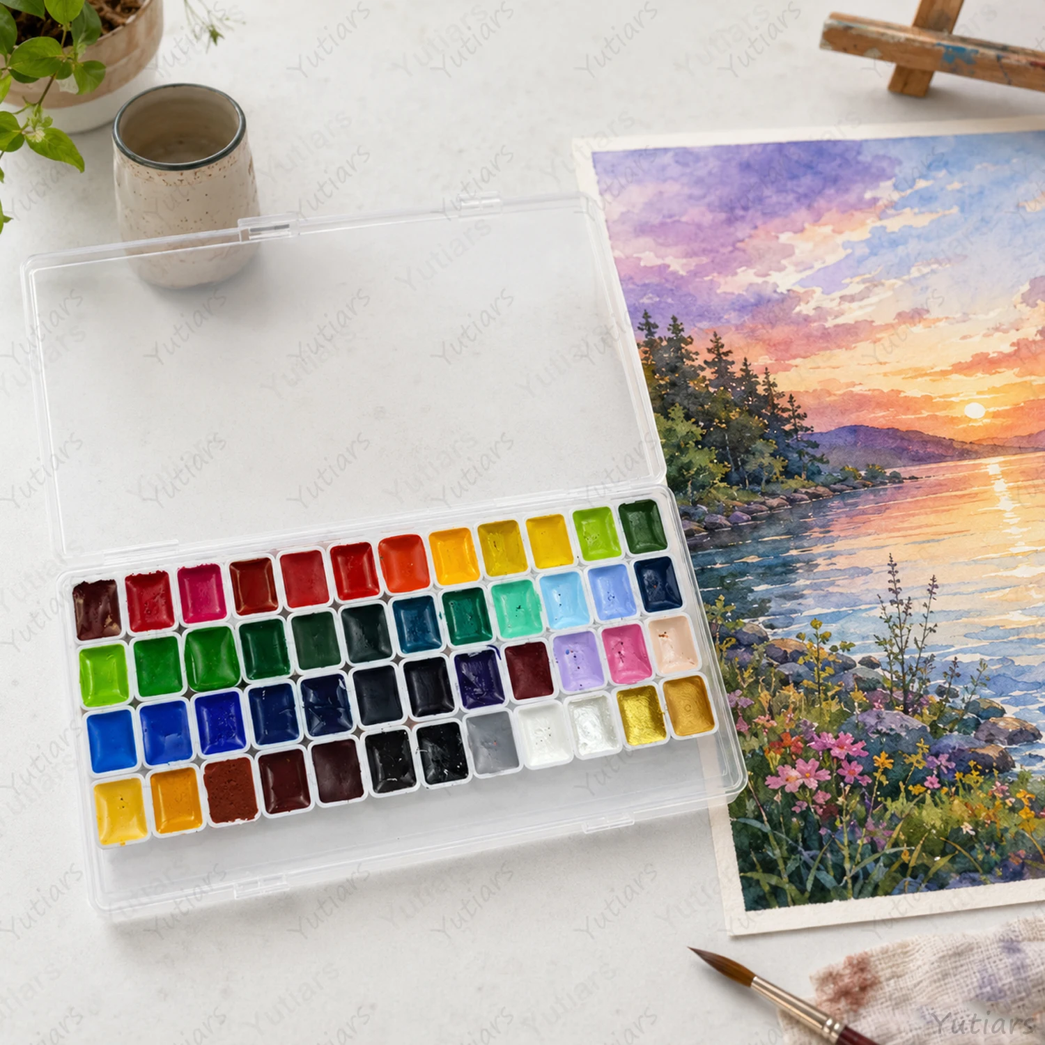 48 Farben, granulierendes, transparentes, festes Aquarellfarben-Set, 1 ml Pigment, professionelles Kunstzubehör für Künstler, Erwachsene, Anfänger – Detail 2