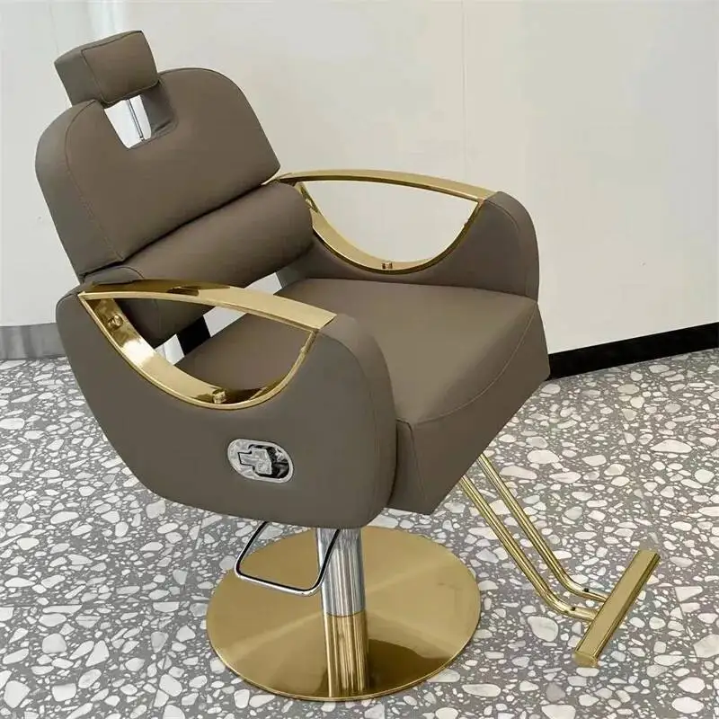 

Chairs Barbershop Stylist Metal Barber Rolling Comfortable Chair Vanity Professional Swivel Silla De Barberia Luxuy Furnitures