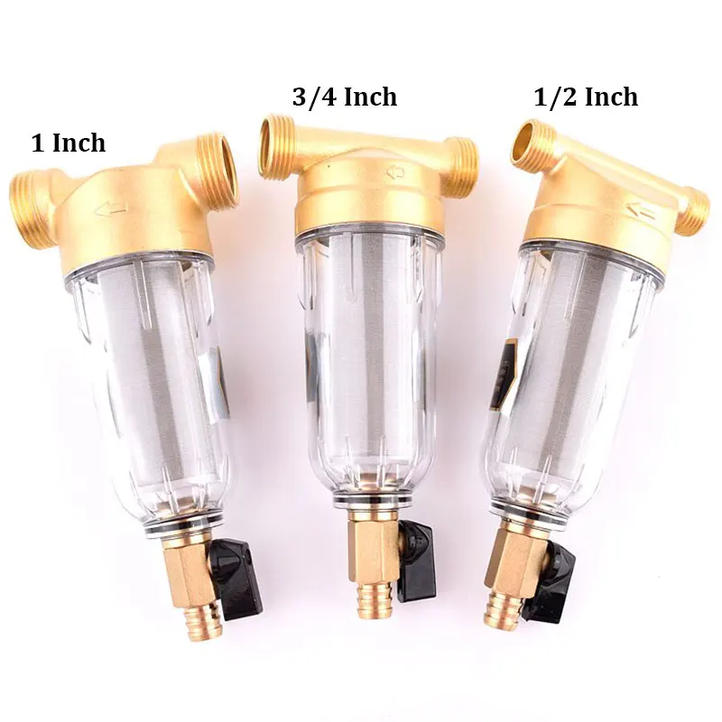 1/2~1 Inch Household Faucets Filter Tap Water Heater Stainless Steel Brass Pre-Filter Whole House Filter Central Water Purifier