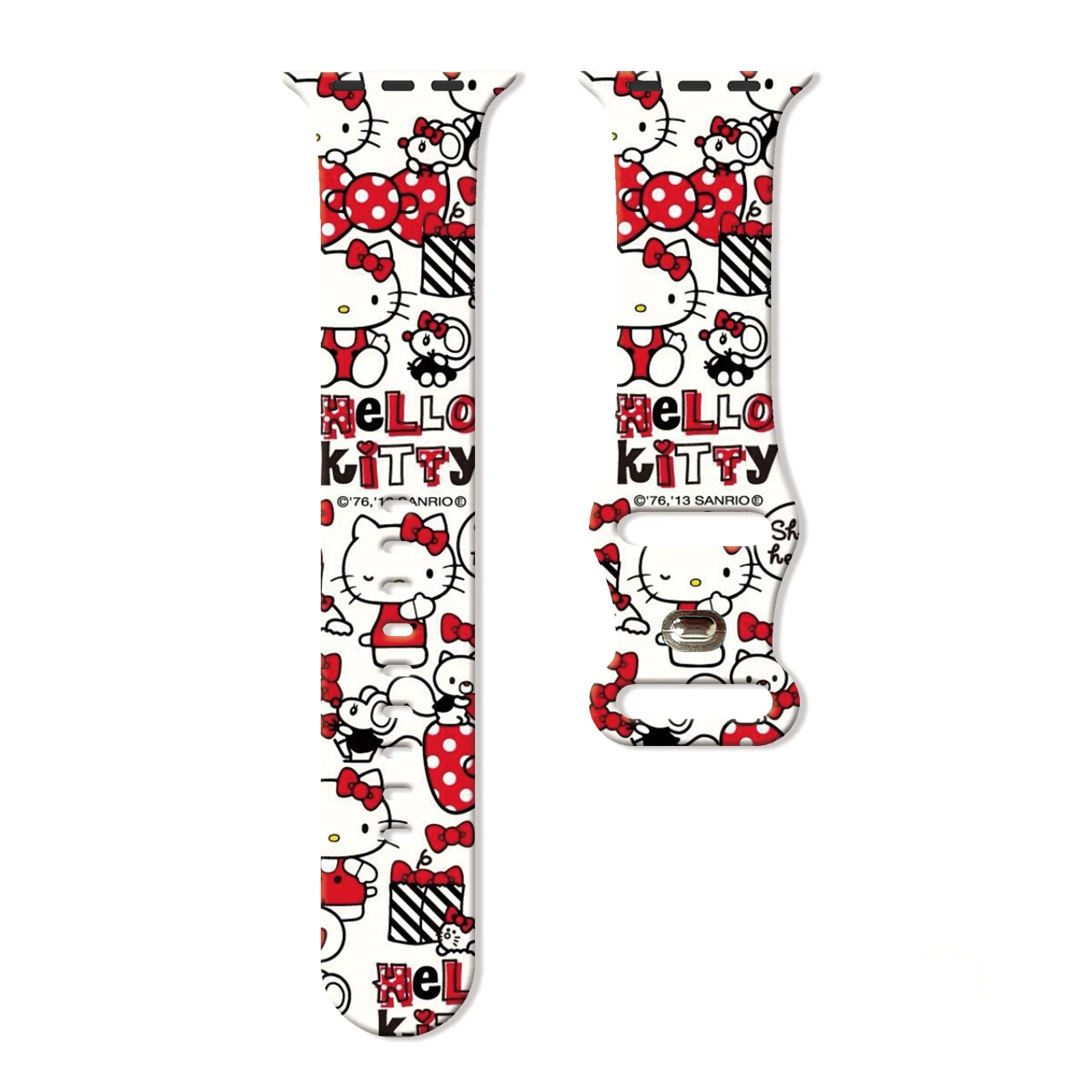 

MINISO Colorful KT Cat Printed Strap for Apple Watch 11 10 9 8 Silicone Band Replaceable Bracelet for iWatch 45mm 44mm 42mm 41MM