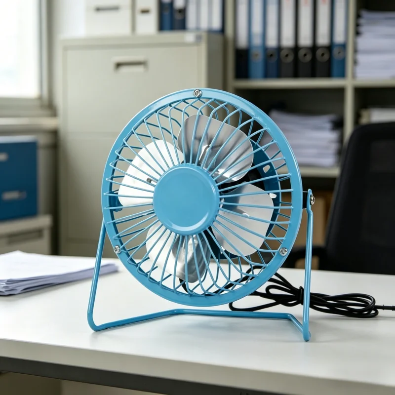 4 Inch USB Desktop Fan, Mini Portable Personal Cooling Fan, Low Noise Strong Airflow, 360° Rotatable, Durable Metal Frame, Retro Table Fan, 1 Speed Adjustable for Home Bedroom Office School, USB Powered Only view 8