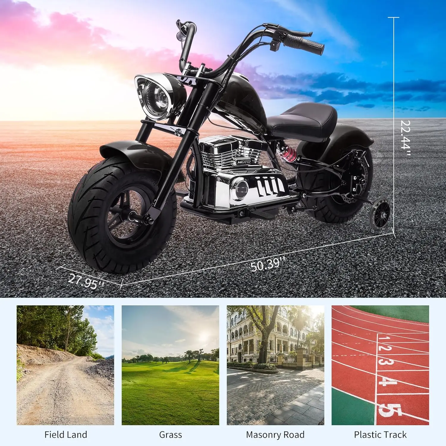 어린이 및 청소년용 36V 전기 더트 바이크 350w 고속 전기 오토바이 최대 시속 16.5마일 스프링 서스펜션 장착 놀이용 자전거 10세 이상