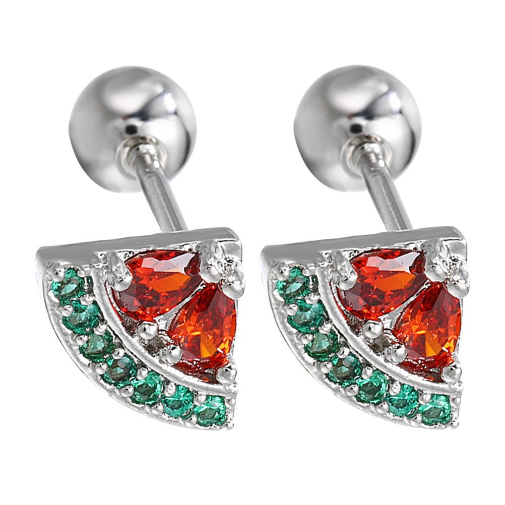 

Sterling Silver Stud Earrings Women Cute Fruit Design Lightweight Comfortable Everyday Trendy Jewelry Ear Studs Pure Silver
