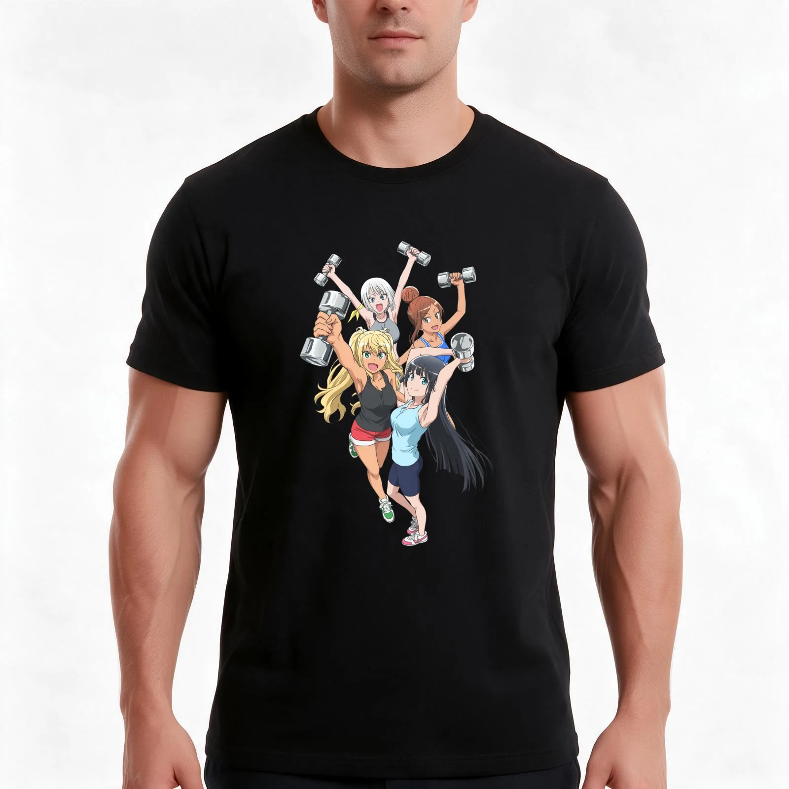 Dumbbell Nan Kilo Moteru? T-Shirt, Summer Casual Cotton Tee, Oversized Streetwear Tops, Vintage Graphic Print, Unisex Men Women