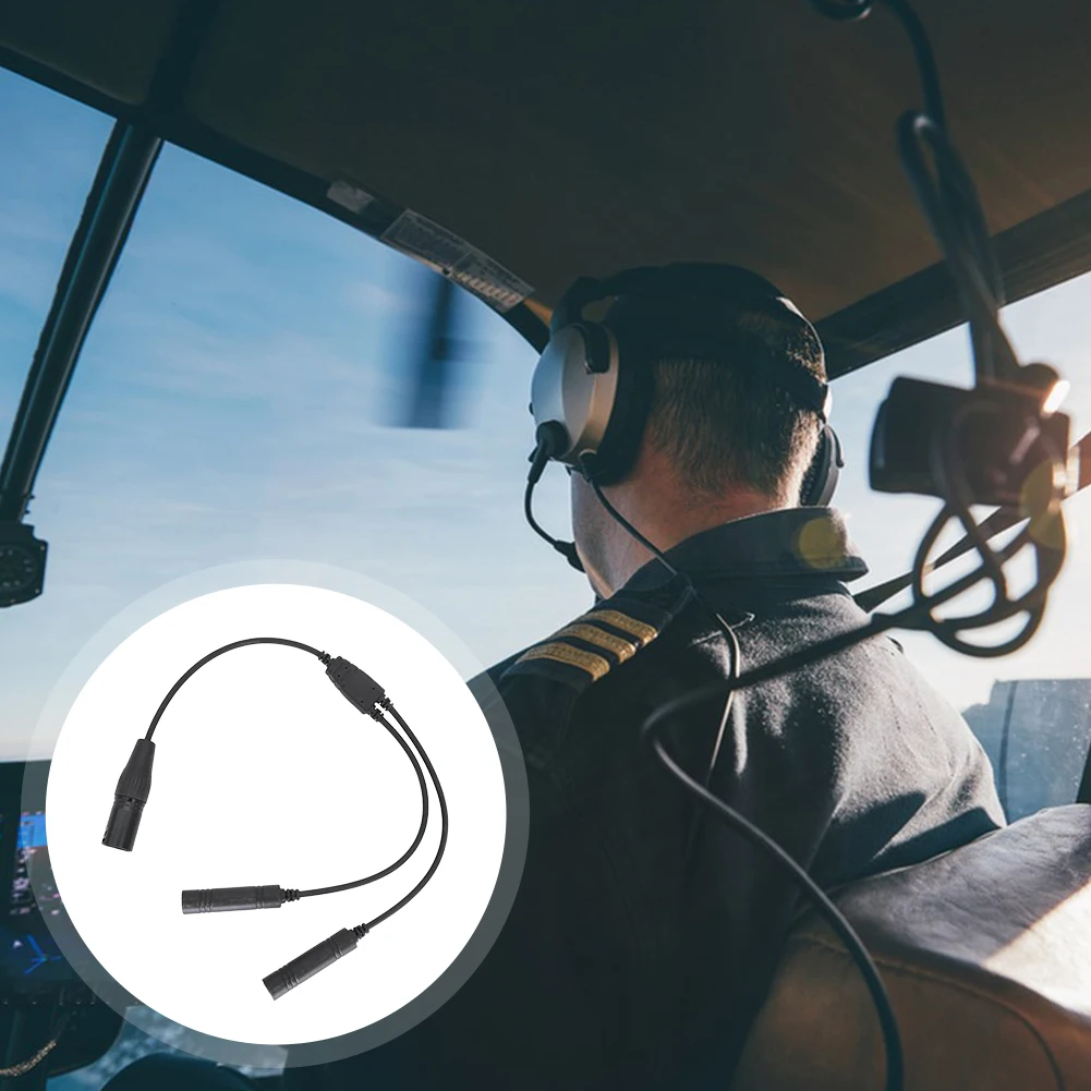 GA Dual Plugs Male To XLR Female Converter Universal GA Twin Plugs To 5 Pin XLR Cable for Aviation Communication