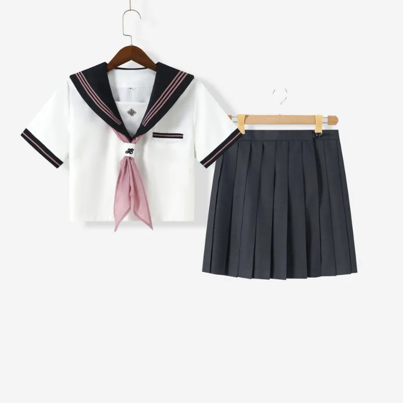 Set uniforme da marinaio a maniche lunghe stile giapponese JK Tao Ye Zhong - Gonna a maniche lunghe per la scuola, l'uso quotidiano