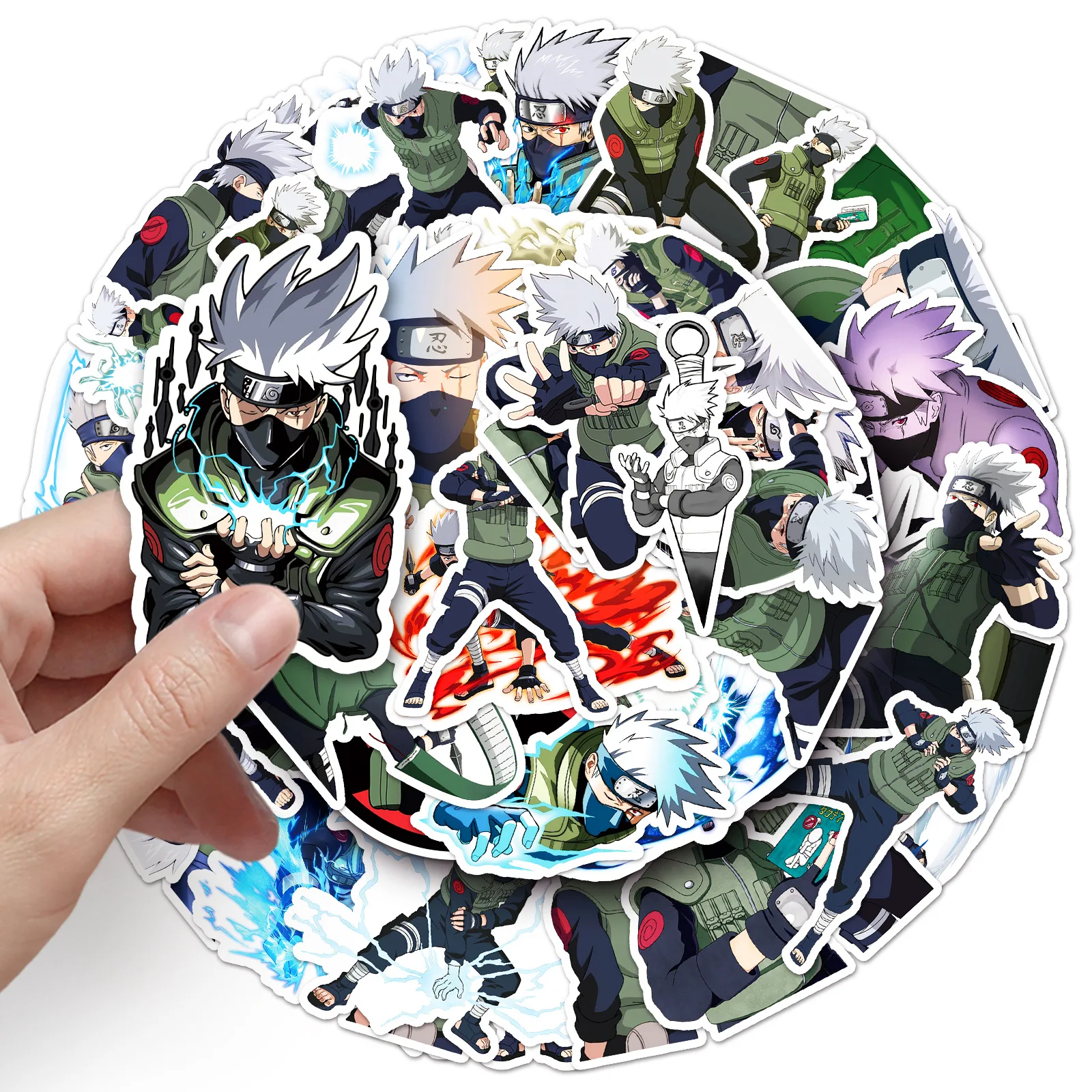 50Pcs Anime Hatake Kakashi Stickers DIY Stickers Scrapbooking Phone Luggage Skateboard Waterproof Decals