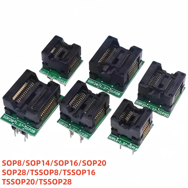 SOP8/SOP14/SOP16/SOP20/SOP28/TSSOP8/TSSOP16/TSSOP20/TSSOP28 TO DIP programmer adapter socket 150MIL 208MIL 300MIL 173MIL DIP8 28