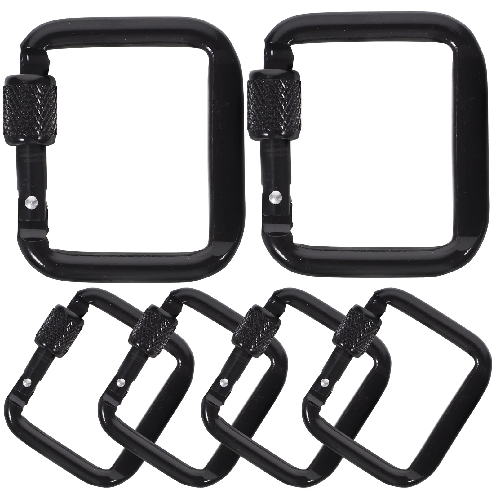 6 Pcs Camping Button Lanyards Portable Buckle Heavy Useful Aluminum Climbing Carabiner for Outdoor