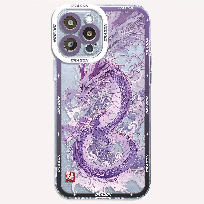 Luxury Chinese Dragon Case for Xiaomi Redmi Note 12S 9S 9 10 11 Pro 12 Pro Plus 5G 11S 10S 10 Pro Coque Transparent Soft Cover