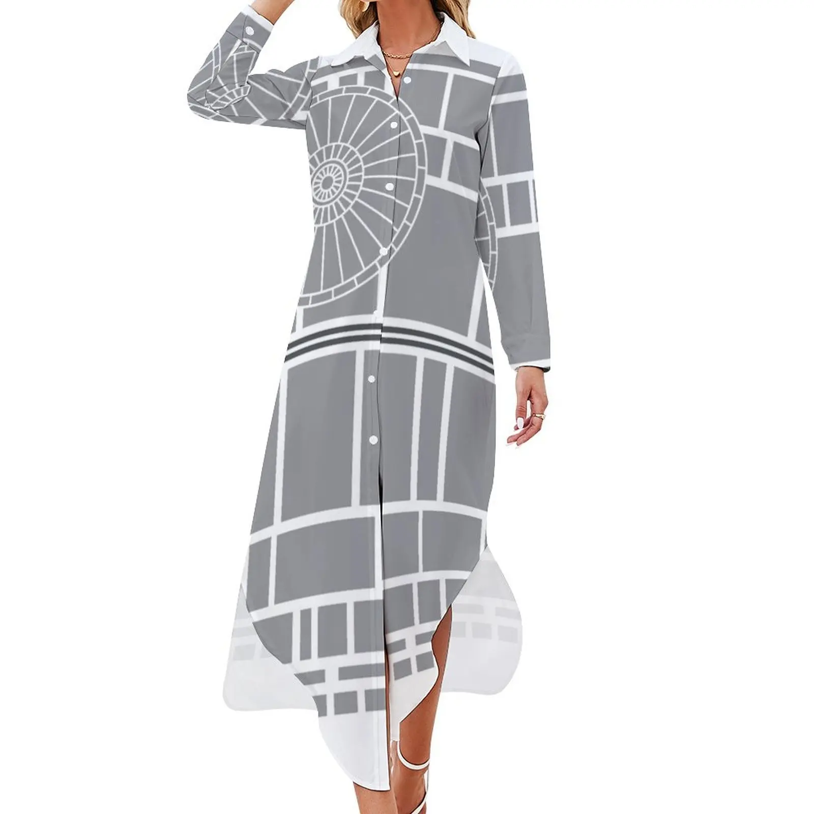 

Death Rectangles Long Sleeved Shirt Dress Long dress prom clothes women's fashion dresses